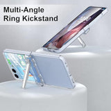 Designed For Samsung Galaxy Z Flip 7 Case With Hinge Protection & Foldable Kickstand (Built-In Screen Protector) Protective Phone Case Clear Cover For Z Flip 7 5G (Crystal)