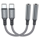 2-Pack Usb Type C To 3.5Mm Female Adapter,Usb C To Aux Audio Dongle Cable Cord Headphone Jack Compatible With Iphone 17/16 Pro Max/15 Pro,Samsung Galaxy S25 S24 S23 S22 Ultra,Ipad Pro Macbook