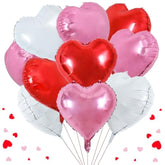 20Pcs Heart Balloons 18 Inch Metal Color Heart Shape Foil Balloons Red Pink White Neutral Love Balloon For Mother'S Day Proposal Marriage,Valentines Day, Birthday Decorations