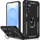 Heavy Duty Case For Samsung Galaxy S25/S24 Phone Case With Metal Ring Magnetic Kickstand, Grade Shockproof Rugged Protective Cover For Samsung S25 5G Cell Phone Cover Shell (Black)