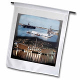 3dRose fl_107070_1 USS Abraham Lincoln, USS Arizona Memorial Day and Night Pearl Harbor Garden Flag, 12 by 18-Inch