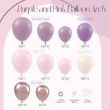 Purple Pink Balloon Arch Kit: Rose Gold Party Decor
