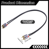 2 Pcs RCA Cables 2RCA Male to 2RCA Audio Male 1FT RCA Cables Car Audio Subwoofer Cable for Home Theater Amplifiers Active Speakers Preamplifier