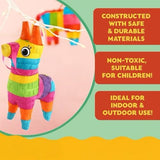 6 Pack Mini Donkey Pinatas 7.5x5.5", Rainbow Party Decoration for Cinco De Mayo, Pinatas for Fiestas, Taco, Llama Birthday, Carnival, Classroom & Table Centerpiece Party Favor