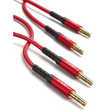 2 Pack 3.5mm TRS Aux Cable 4ft Nylon Braided Hi-Fi Red