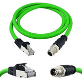 M12 X-Coded 8 Pin To Rj45 Cable Cat6A Industrial Ethernet Shielded Cable For C