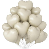 12pcs Cream Heart Balloons for Bridal, Wedding, Gender Reveal & Party Decor