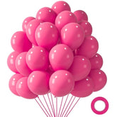 110Pcs Hot Pink Balloons, Hot Pink Latex Balloon For Girls Women Birthday Baby Shower Graduation Engagement Anniversary Wedding Princess Theme Party Supplies Decoration,12 Inches