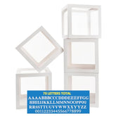 Baby Boxes For Baby Shower White Clear Balloon Box Blocks Gender Reveal Decorations And Birthday Party (5 Pcs Balloon Box-78 Letter)