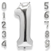 40-Inch Big Silver Number 1 Foil Helium Balloon Jumbo Birthday Anniversary Decor