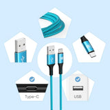 Usb C Cable (5 Pack 10Ft) Usb A To C Charger Fast Charging Nylon Braided For Samsung Galaxy S9 S8 Note 9 Note 8 Galaxy Note 20 10 S21 S20 S10 Plus Usb Type C Cable