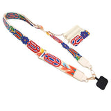 Clip and Go Strap for Phone with Wallet Crossbody,Cute Flower Embroidered Cellphone Lanyard for All Phones (Four Leaf Clover-Black) (Four Leaf