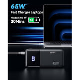 Power Bank, 20000Mah 65W Compact Usb C Laptop Portable Charger, Pd Qc Fast Charging 3-Output Battery Pack, Travel Charger For Laptop Macbook Ipad Tablet Steam Deck Iphone 16 15 Samsung S22