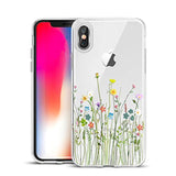 Case Compatible With Xs X Case Clear With Design Slim Protective Soft Tpu Bumper Embossed Pattern Protective 5.8 Inch (Flower Bouquet)