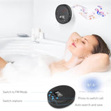 Shower Radio Speaker with Bluetooth 5.0, AGPTEK Waterproof Wireless Bathroom FM with Suction Cup 12H Long Playback Time, Lanyard, LCD Screen Display, Handsfree Calling, Storage Card Playback Black