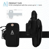 Sports Armband, Running Gym Universal Smartphone Arm Bag with Earphone Hole Multifunctional Pockets foriPhone 15, 14, 13, 12, 11 Pro Max, Xs, Xr, X,