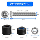 Wall Mounting Screws Bolts Fit for TV - M8 x 45mm with 25mm Long Spacers, Solid Screw Bolts Hardware, TV Mounting Bolt Compatible with