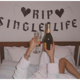 Rip Single Life Glitter Banner Black Bachelorette Party Decoration