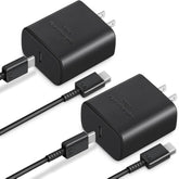 2 Pack 45 Watt Usbc Charger Block For 45W Samsung Charger Type C Fast Charging With 6 Ft Type C To C Cable Compatible With Galaxy S24 Ultra/S24+/S24/ S23 Ultra/S23/S23+/S22 Ultra/S22+/S21