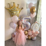 Gold Crown Balloons,14Pcs Rose Gold Foil Crown Balloons,27Inch And 12Inch Helium Polyester Film Balloon For Princess Prince Birthday Wedding Baby Shower Party Decorations