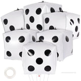 6 Pc Large 24" White Dice Balloons: Cube Foil Mylar for Game/Birthday Parties