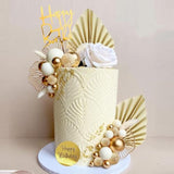 White Gold Cake Toppers for Birthday, Wedding, Baby Shower Decorations