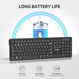 Wireless Keyboards 2.4G+Bluetooth For 3 Devices - Computer Keyboards For Win/Mac, Full Size Pc Keyboard With Number Pad, Multi Device For Desktop, Laptop, Macbook, Long Battery Life, Black