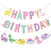 Dinosaur Birthday Party Banners 3Pcs Pastel Dinosaur Birthday Decorations For Girls Dino Theme Party Decorations Baby Shower Supplies