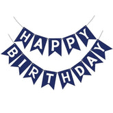 Navy Blue Happy Birthday Banner Signs Party Decorations For Women Men Girls Boys