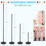 Balloon Column Stand Kit Set Of 2, 1.3Ft-5Ft Adjustable Metal Pillar Balloon Stand With Base For Floor And Table Centerpieces For Birthday Party Wedding Christmas Halloween Decorations Black