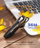 Hands-Free Bluetooth Headset V5.4, Bluetooth Earpiece Noise Canceling, 36Hrs Talk Time, Single Ear Headset For Work, Lightweight Wireless Earpiece With Mic (Gold)