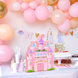Princess Castle Pinata - Cute Pink Castle Pinata with Blindfold and Bat for Girls Birthday, Baby Shower, Cinco De Mayo Mexican Fiesta Events, Girls Children’s Day Princess Themed Party Favors
