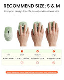 Eweadn Q1 Wireless Mouse, Bt & 2.4G Silent Mouse Quiet Click With 1600 Dpi Levels, Battery & Dpi Led Screen Display, 6 Button Small Portable Bluetooth Mouse For Laptop/Pc/Mac-Green