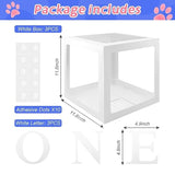 First Birthday Decorations - 3 Pcs One Balloon Boxes For Girl Or Boy - Clear Blocks - Easter Party Decorations