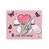 Pink Skull Mouse Pad For Desk Halloween Skeleton Gaming Mouse Pad Non-Slip Flower Butterfly Keyboard Pad Desk Pad Home Office Working Accessories 10.2 * 8.3In,(Gothic Bow)