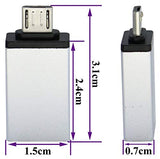 2-Pack OTG Micro to USB Adapter, Aluminum Alloy, Silver