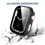 6 Pack Hard Pc Case With Tempered Glass Screen Protector For Watch 44Mm Se(2022) Series 6/Se/5/4, Ultra-Thin Scratch Resistant Full Protective Bumper Cover For Iwatch 44Mm Accessories