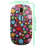 2.4Ghz Usb Wireless Mouse, High Tea Cups Teapots Pattern, Ergonomic Slim Computer Mice For Kids