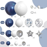 151PCS Navy Blue Silver Balloon Garland Arch Kit for Graduation Birthday Wedding Party