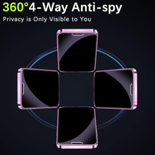 (2 Pack 360 Degree Privacy Screen Protector For Iphone 16 Pro Max 6.9 Inch Tempered Glass, 4 Way Anti-Spy, Full Coverage, Anti Scratch, Bubble Free, Case Friendly