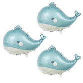 Whale Balloons Ocean Themed Party Decorations Matte Whale Foil Balloons For Birthday Baby Shower Supplies 3Pcs