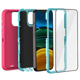 For Iphone 11 Pro Max Case - Military Grade Drop Protection With 2 Tempered Glass Screen Protectors (Pink Blue)