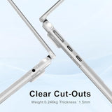 MOSISO Compatible with MacBook Air 13 inch Case 2025 2024 2023 2022 M4 A3240 M3 A3113 M2 A2681, Plastic Hard Shell&Flap Felt Sleeve Bag & Keyboard Cover for MacBook Air 13.6 inch Case, Clear & Gray