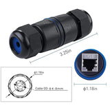 Waterproof Rj45 Connector 2 Pack Ip68 Cat6/Cat5E/Cat5 Coupler Shielded For Out