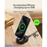 Belkin Convertible Magnetic Charging Stand 15W - MagSafe-Compatible Fast Qi2 Charger, iPhone Charger for Apple iPhone 16, 16 Plus, 16 Pro, 16 Pro Max, iPhone 15 & 14, Apple Airpods Pro, & More - Black