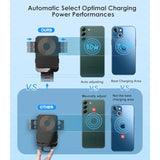 Wireless Car Charger, 15W Fast Charging Auto-Clamping Phone Mount Air Vent Cell Phone Holder Compatible Iphone 15/14/13/13 Pro/12 Pro/12/11/X/8, Samsung Galaxy S23/S22/S21/S20, Etc Red
