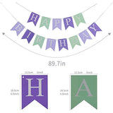 Glitter Mermaid Under The Sea Happy Birthday Banner Baby Girl Boy Birthday Party Decoration