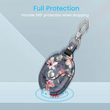 Fintie Protective Case for Google Pixel Buds Pro 2 (2024) / Google Pixel Buds Pro (2022), Premium PU Leather Slim Fit Metal Snap Closure Portable Cover Skin with Keychain, Blooming Hibiscus