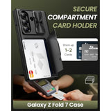 Samsung Galaxy Z Fold 7 Case with Card Holder, Black - Premium Protection and Storage