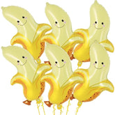 6 Pcs 28" Banana Foil Balloons Cute Fruit Mylar for Themed Parties & Showers
